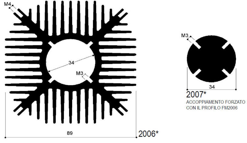 item code FM2006 / 2007: Aluminum heat sinks in bars 